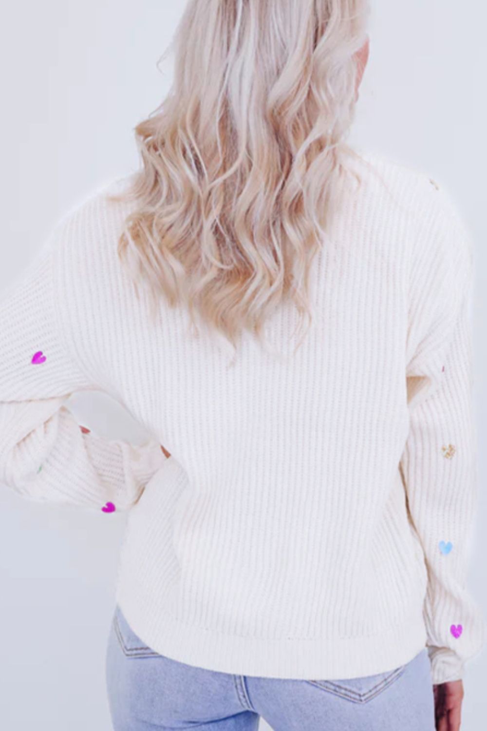 The Chelsea Heart Sequin Sweater