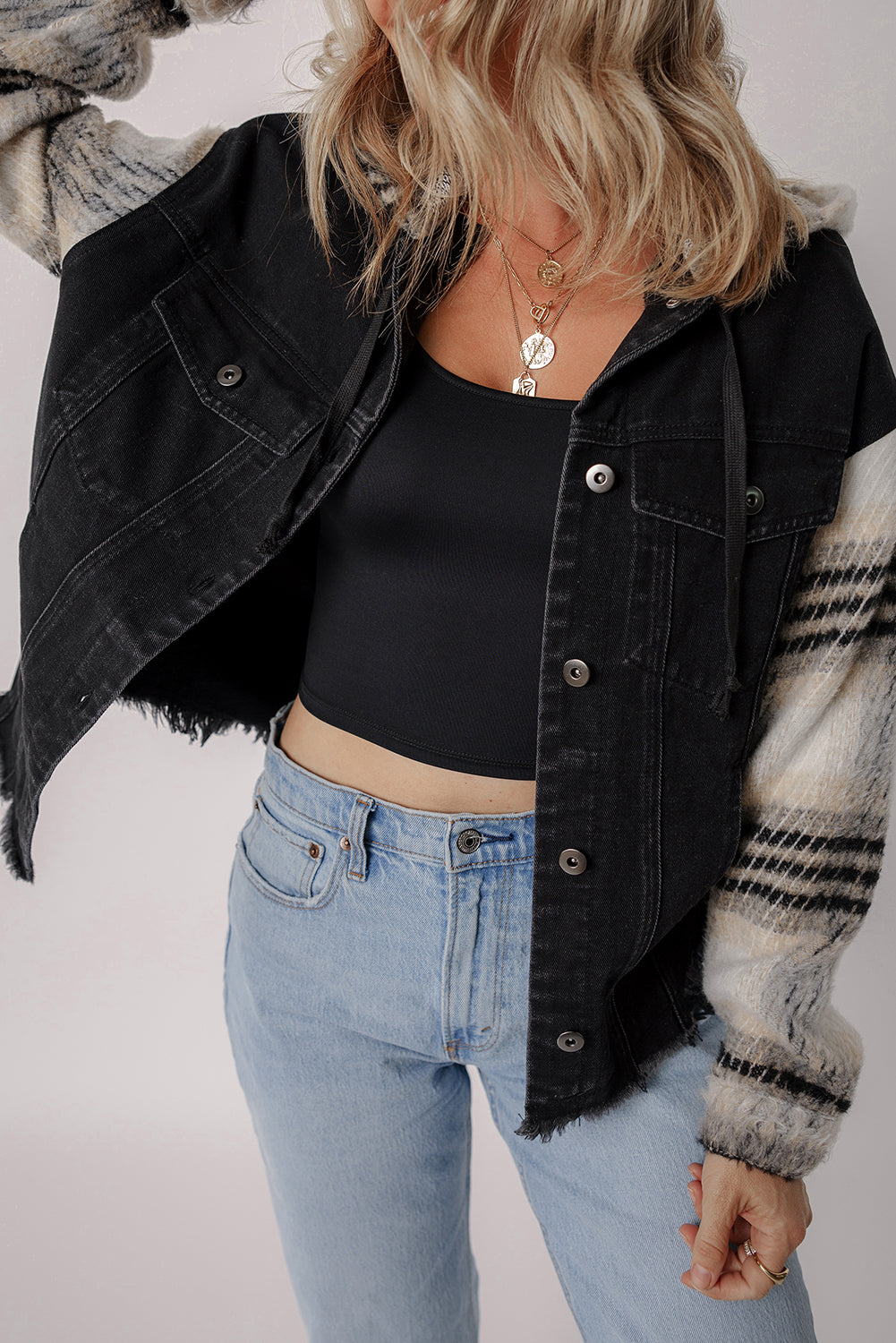 The Aria Hooded Denim Jacket