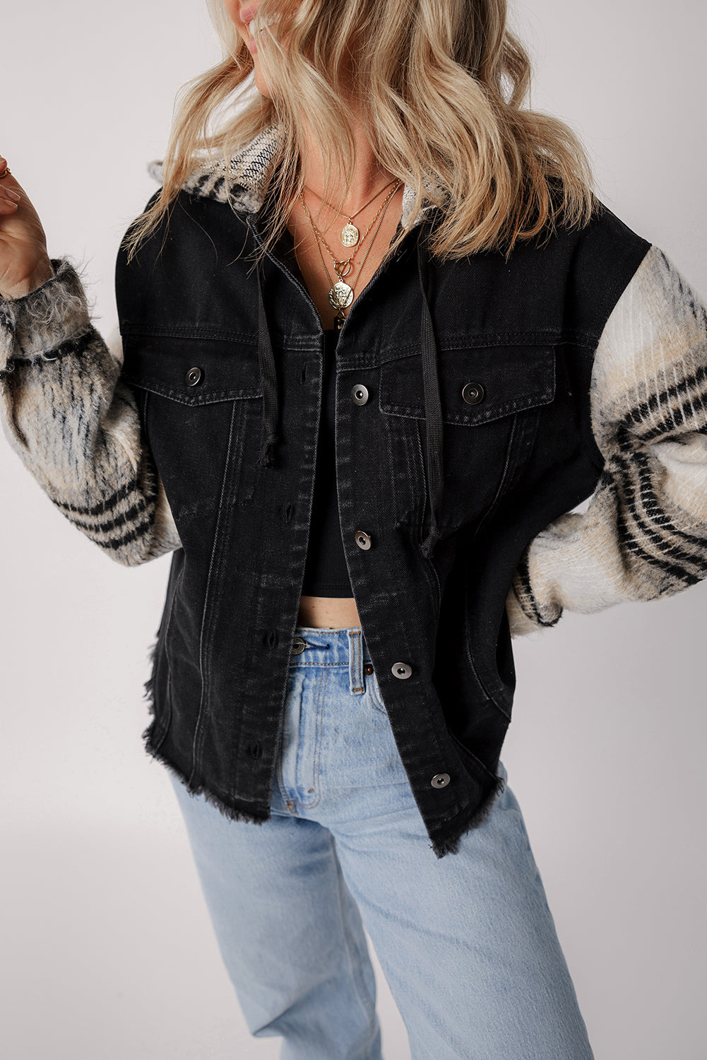 The Aria Hooded Denim Jacket