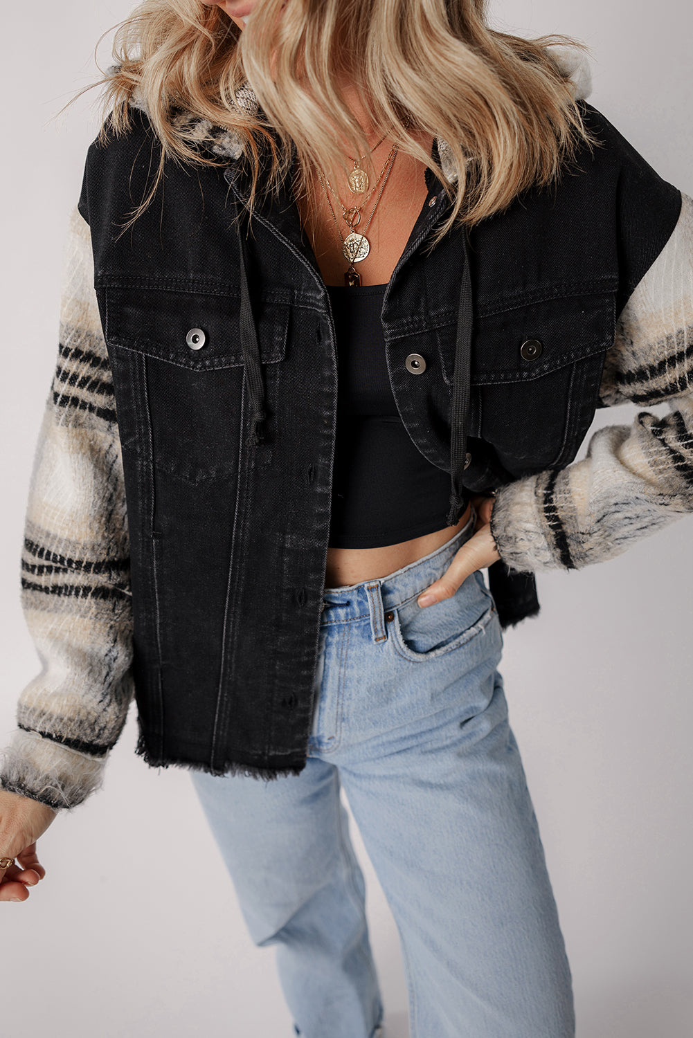 The Aria Hooded Denim Jacket