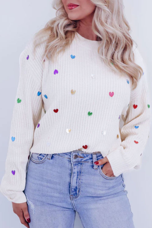 The Chelsea Heart Sequin Sweater