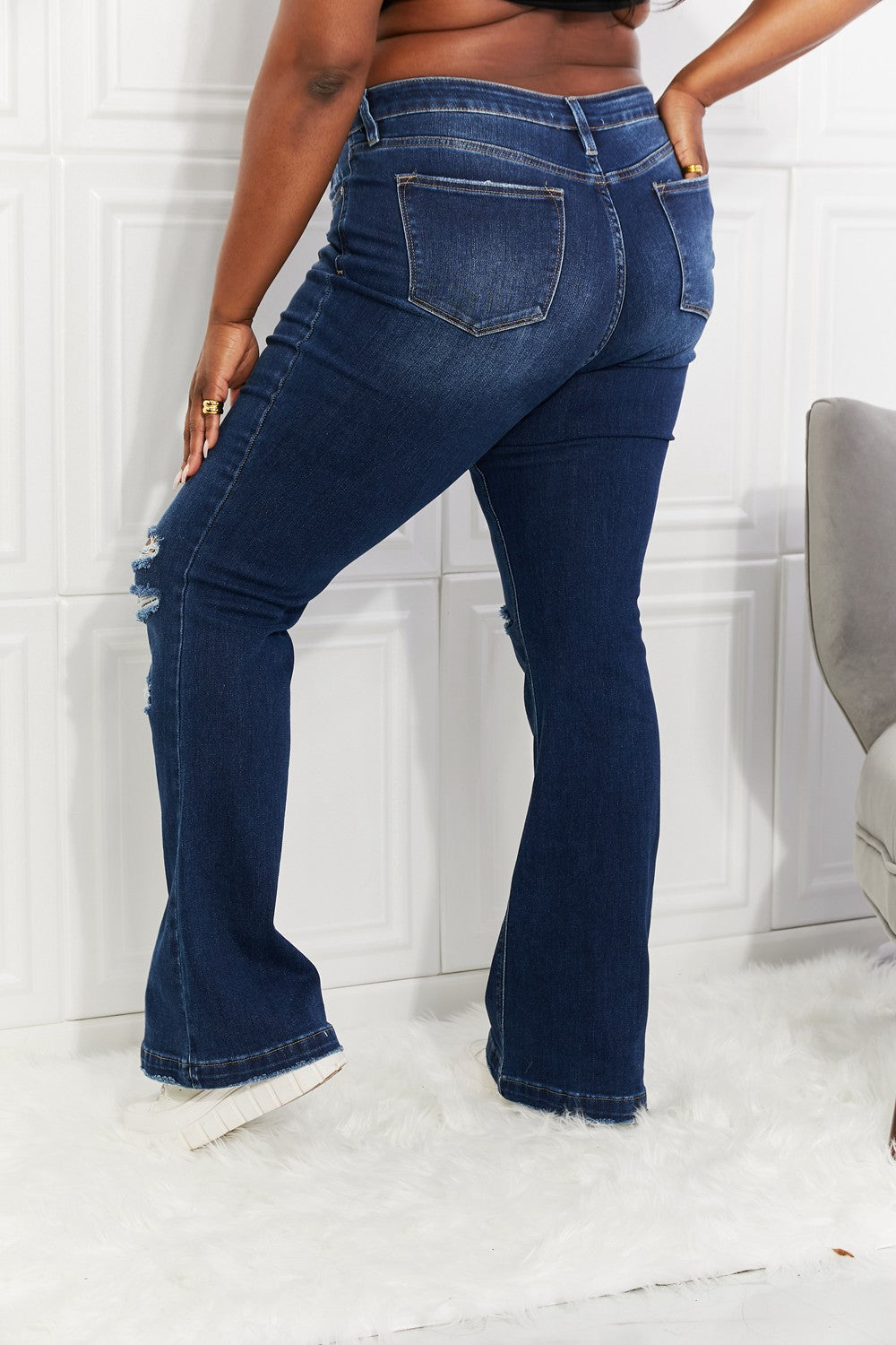 The Angela Kancan Full Size 1-22W Midrise Flare Jeans